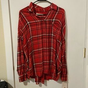 Free people plaid button up tunic
